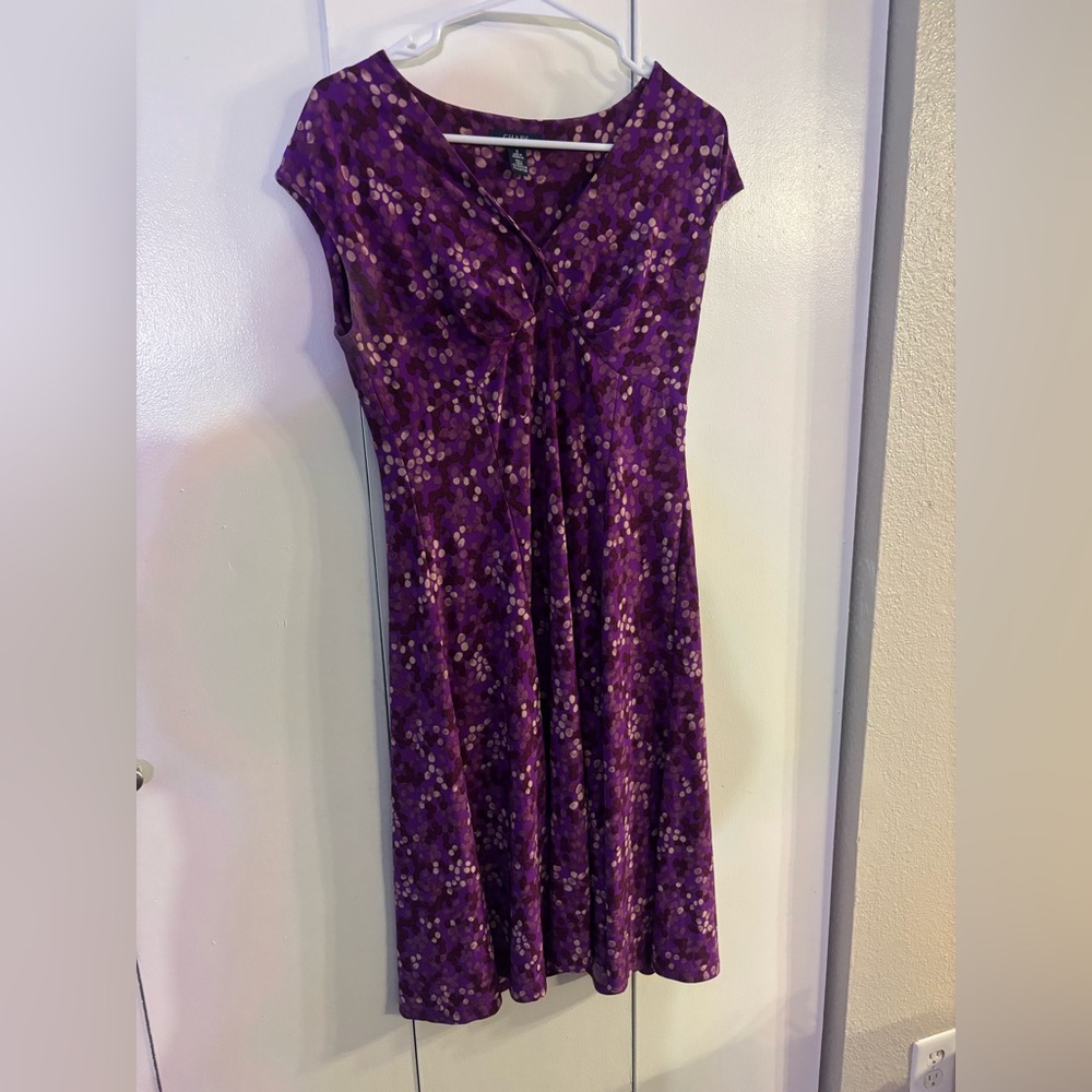 Chaps Purple Floral Midi Dress